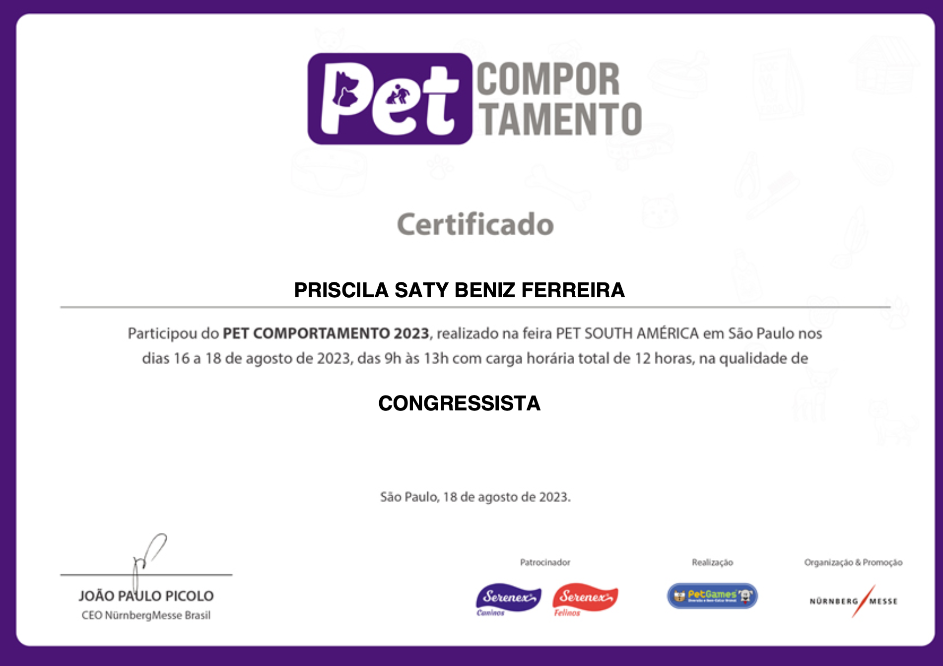 Pet comportamento